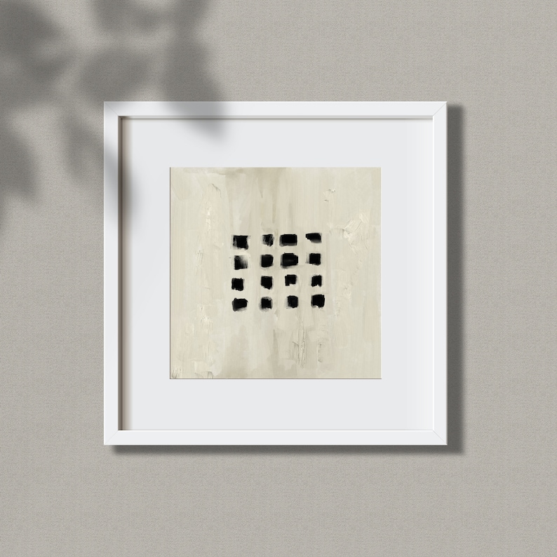 Japandi square wall art, Minimalist art print digital download, Japandi decor, Gallery wall set, Wabi sabi wall art imagem 4