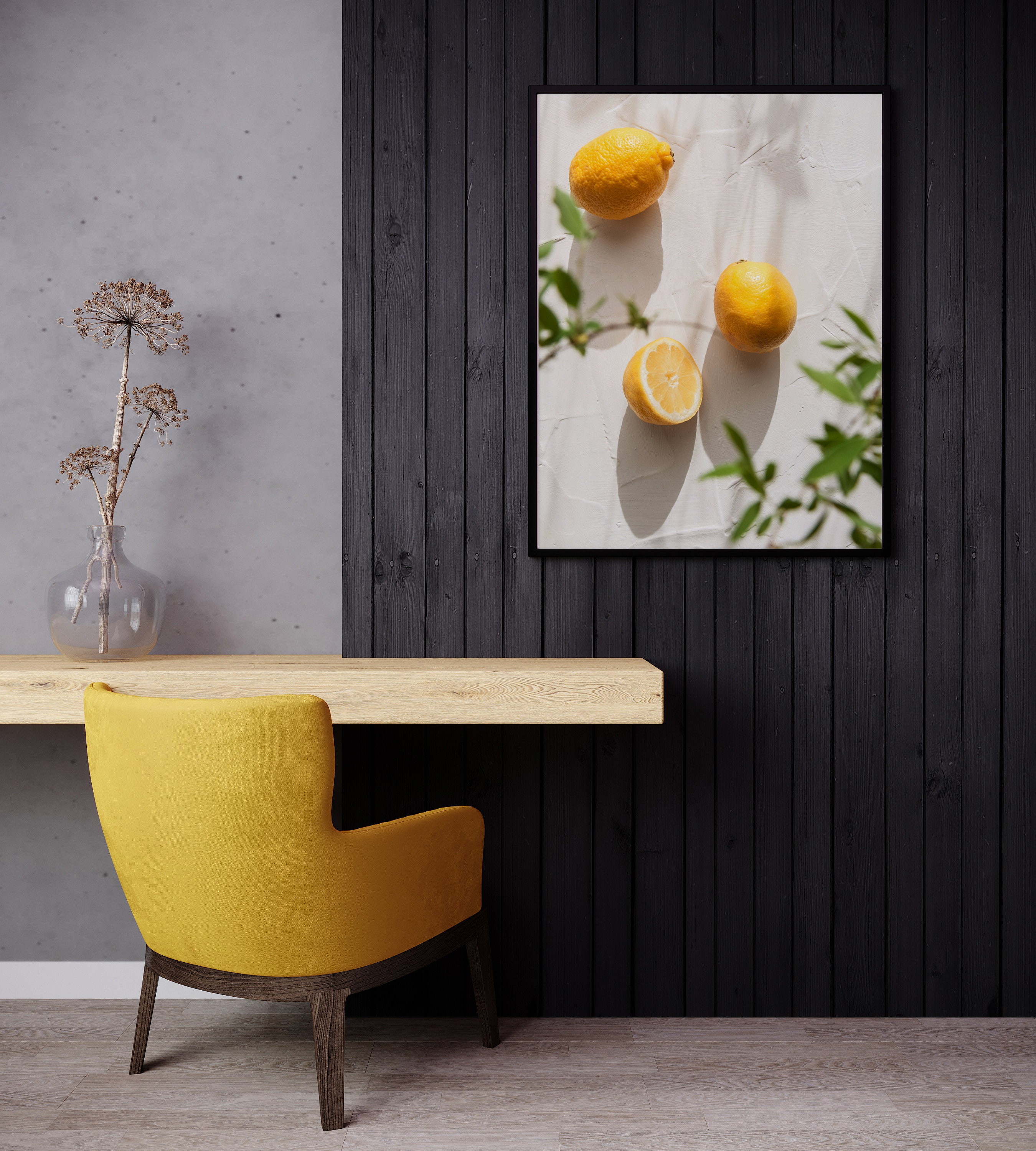 Yellow Wall Art, Lemon Photo Kitchen Poster, Yellow Kitchen Decor ...