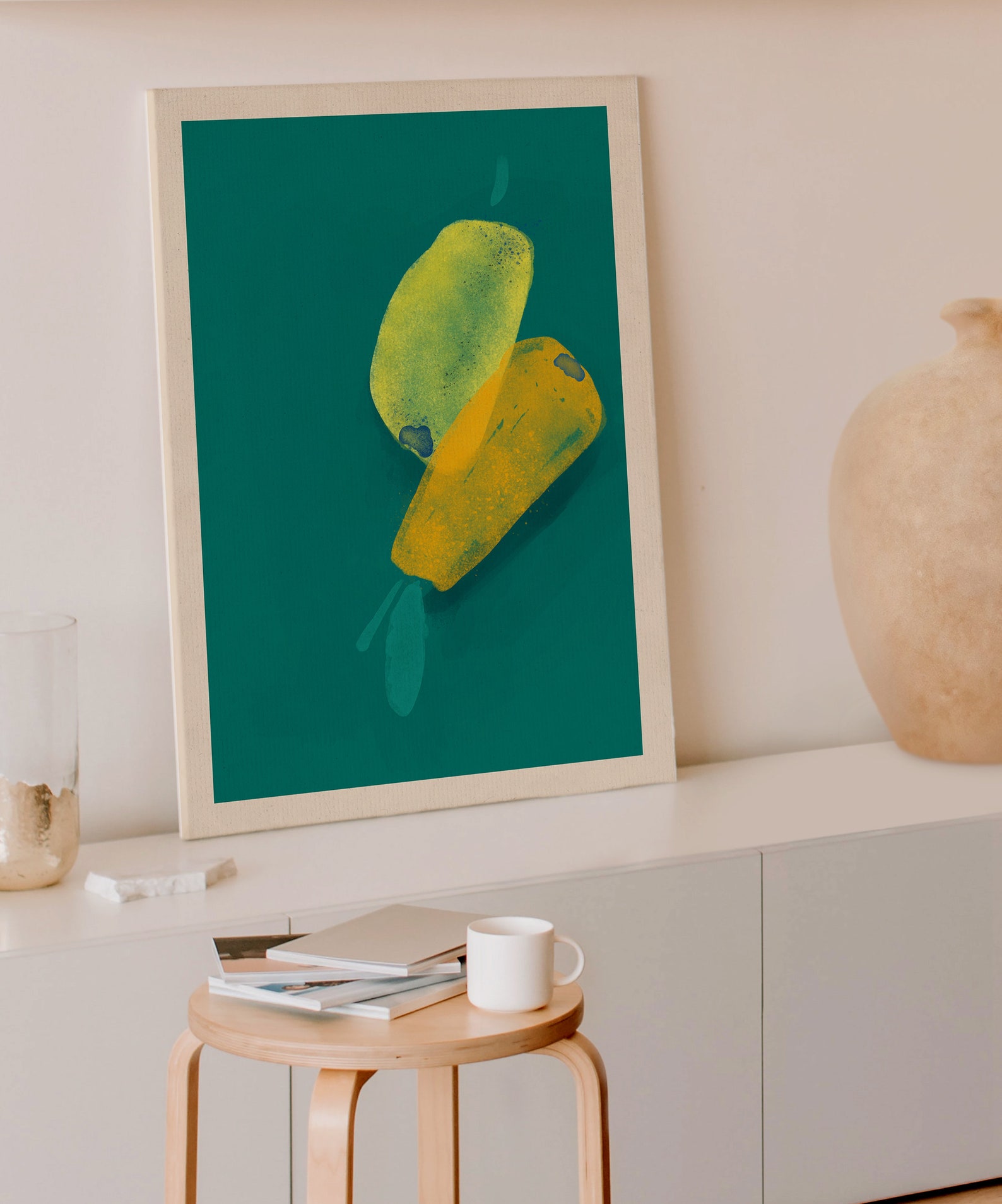 Bright Colorful Wall Art for Kitchen Fruit Art Print Yellow Etsy