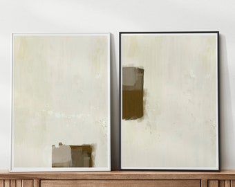 MINIMALIST WALL ART instant download, Japandi wall art set of 2 prints, Earth tones print, Wall decor over the bed, Abstract print