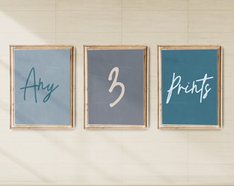 Aangepaste Galerij Muur, Kies een 3 Prints, Aangepaste Afdrukbare Kunst, Gepersonaliseerde Kunst Prints, Home Wall Art, Set van 3 Eigen Poster, Digitale Download