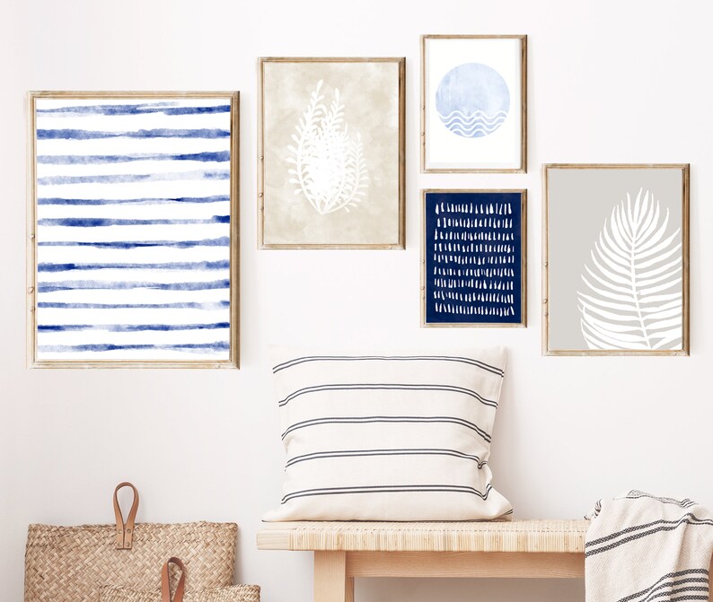 Beach Gallery Wall Art Costal Home Decor Set of 5 Prints Etsy