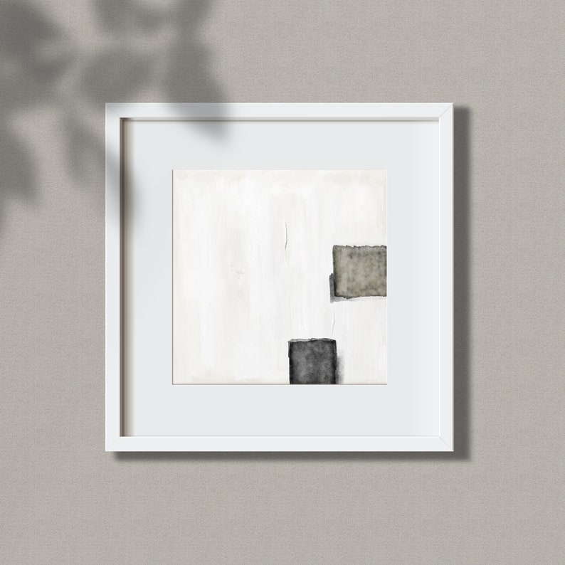 Japandi square wall art, Minimalist art print digital download, Japandi decor, Gallery wall set, Wabi sabi wall art imagem 3