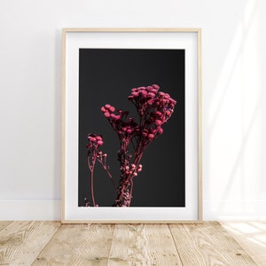 Moody botanical digital print, Dark floral wall art, Nature photo downloadable prints, Above couch art, Still life printable