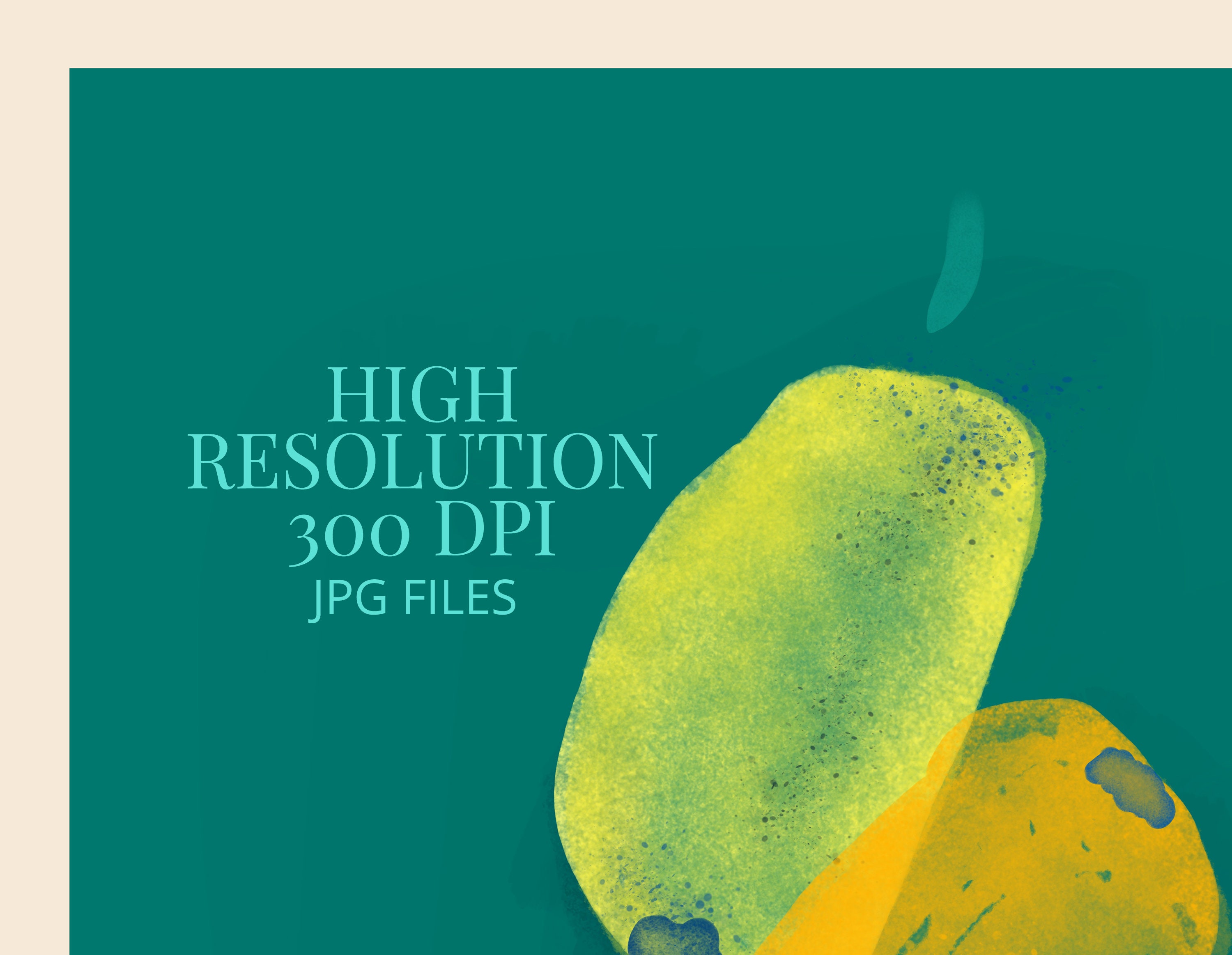 Bright Colorful Wall Art for Kitchen Fruit Art Print Yellow Etsy