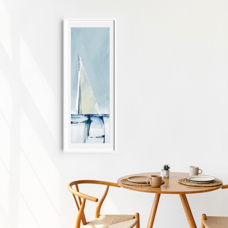 Long Narrow Wall Art Print Coastal Digital Abstract Art Art Etsy