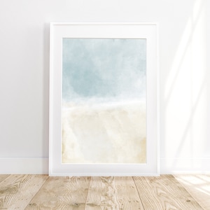 Coastal Boho Prints, Boho Beach Decor, Abstract Painting, Beach Bedroom Wall Art, Neutral Livingroom Poster, Blue Decor, Instant Download