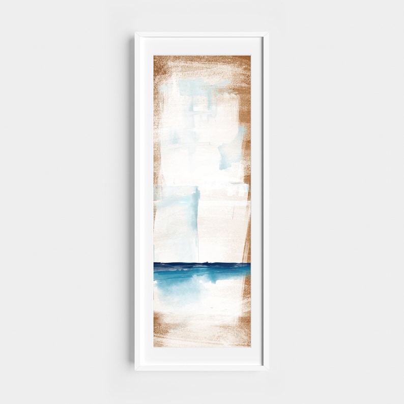 Coastal Wall Art for Dining Room, Long Narrow Wall Art, Abstract