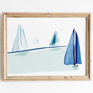 Sailboat Print, Sailing Poster, Sea Wall Art, Regatta Printable, Lake ...
