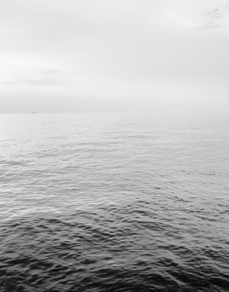 Ocean Wall Art Gray Sea Print Black and White Wall Art for Etsy