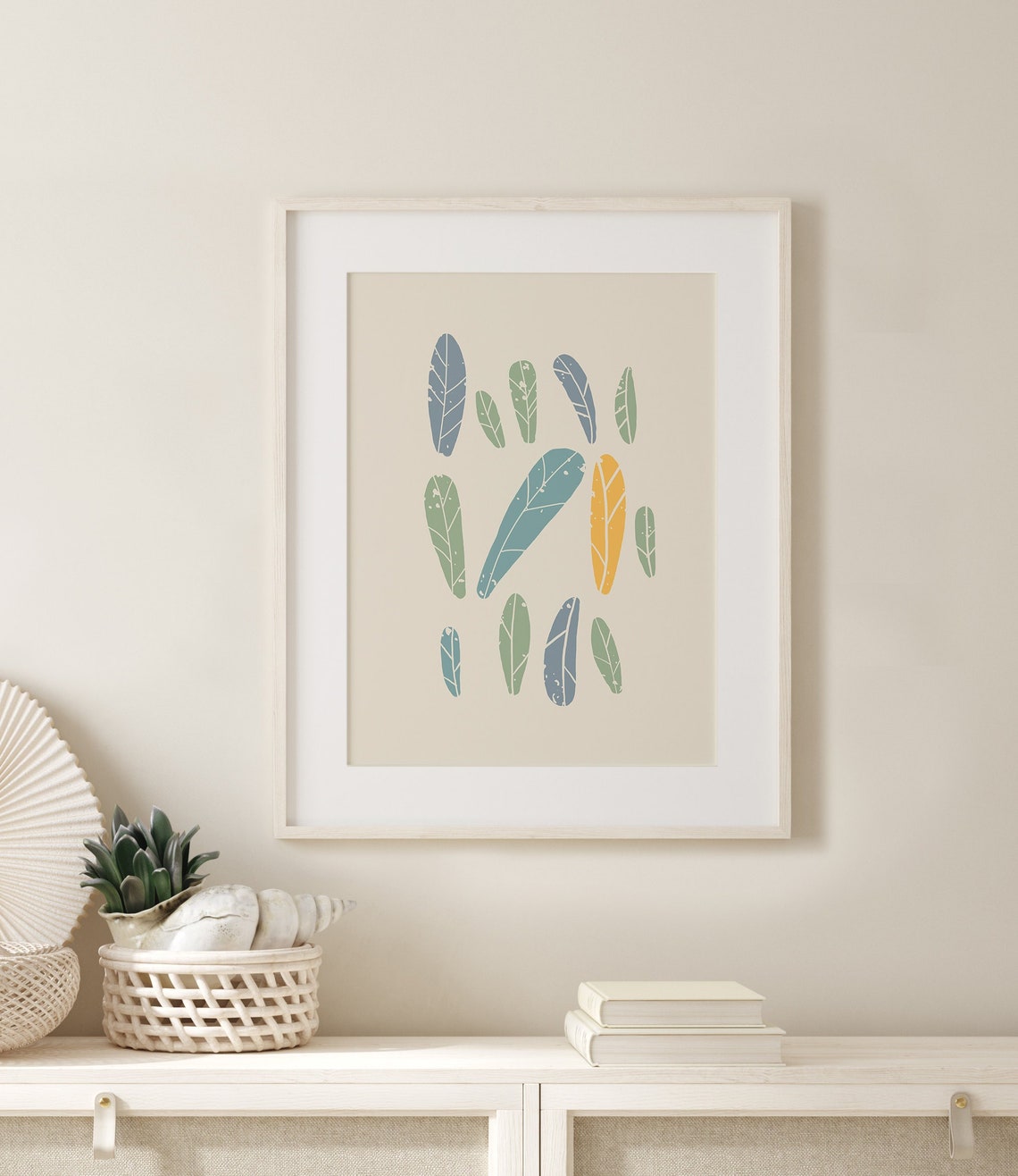 Downloadable Colorful Leaves Wall Art Floral Minimalist Etsy