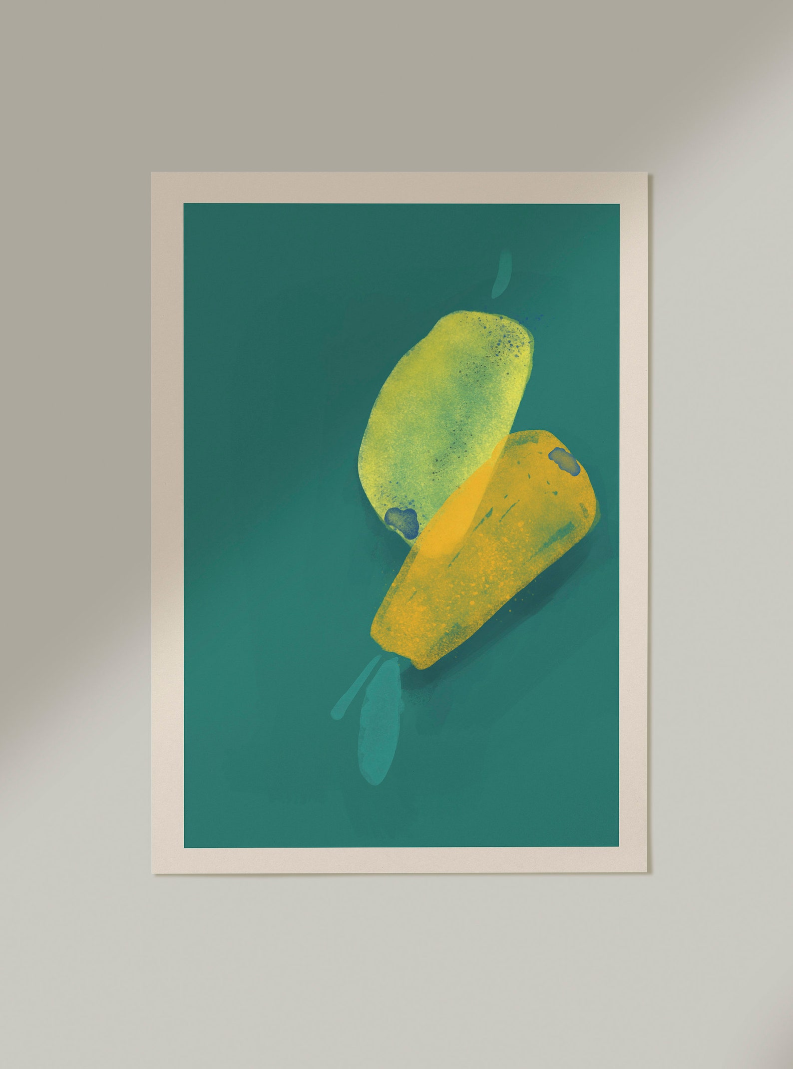 Bright Colorful Wall Art for Kitchen Fruit Art Print Yellow Etsy