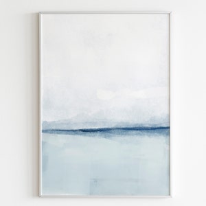 Coastal Gallery Wall Above Bed, Beach Print Set for Coastal House, 5 Piece Wall Art, Blue Home Decor, Calming Wall Decor for Beach House image 8
