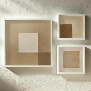 Japandi Wall Art Set of 3 Prints - Minimalist Neutral Wall Decor for Office or Apartment, Downloadable Prints, Square Beige Art Design