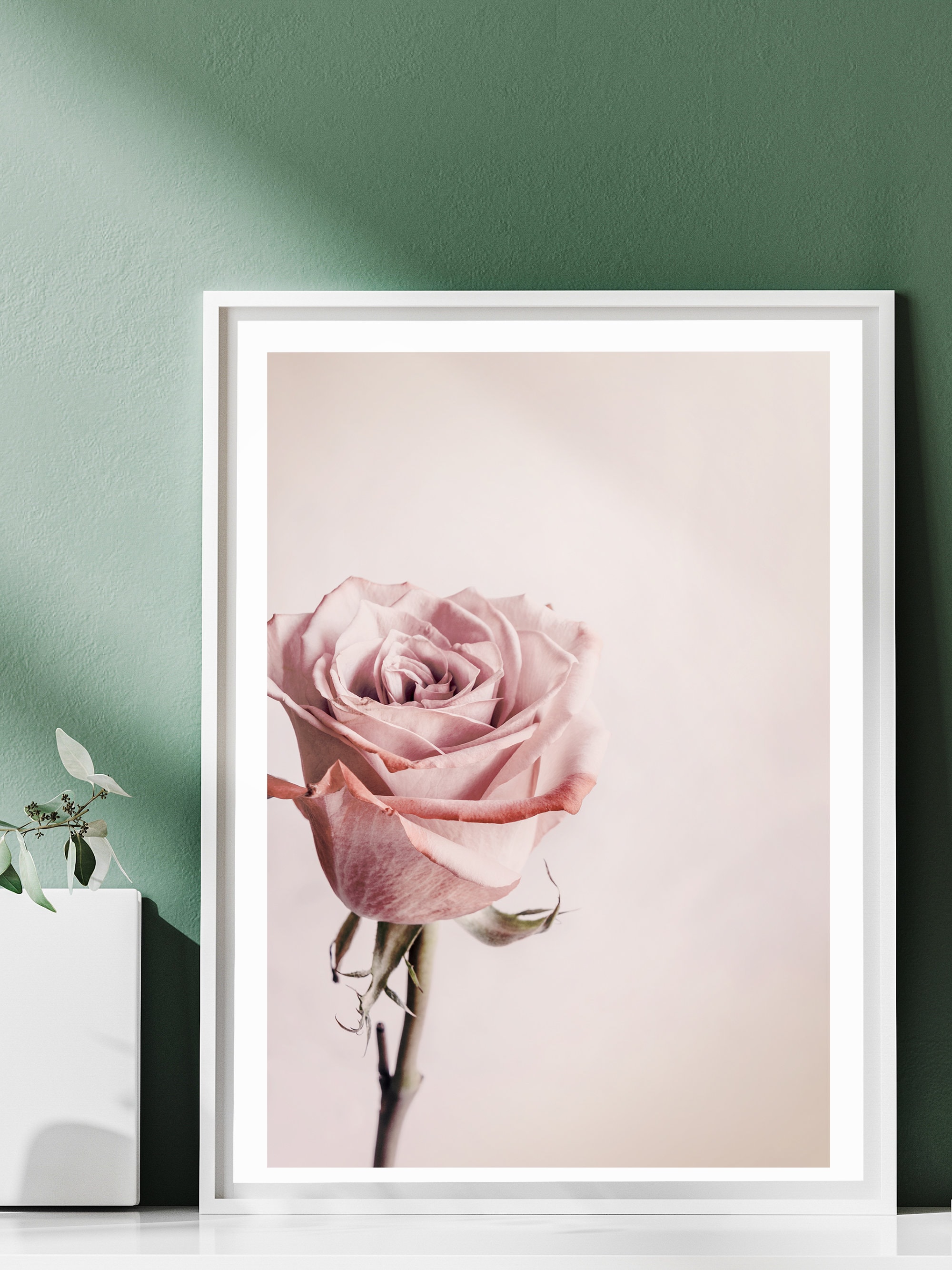Blush Pink Rose Print Romantic Wall Art Rose Flower - Etsy Polska