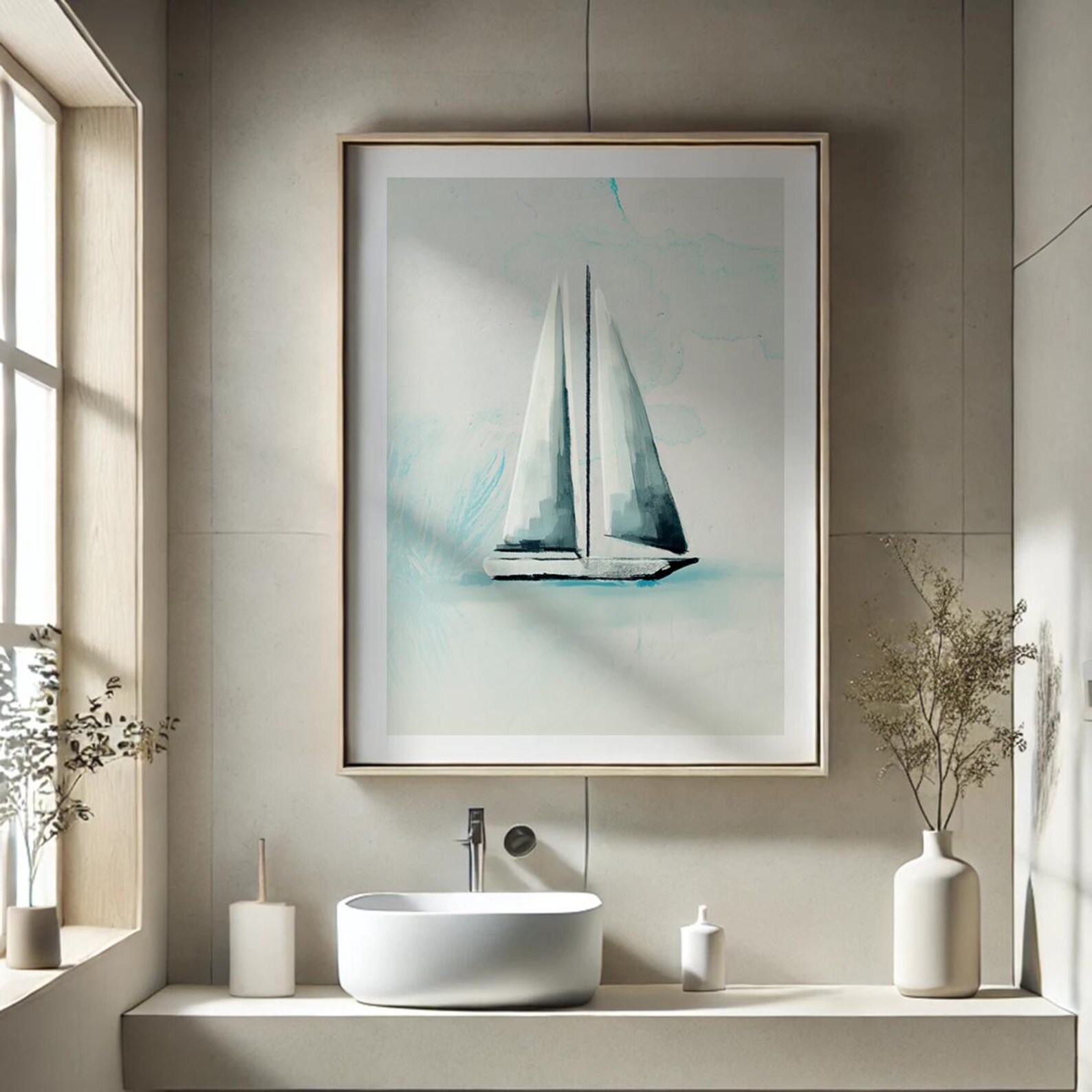 Nautical Decor and Watercolor Print for Beach House, Coastal Wall Art ...
