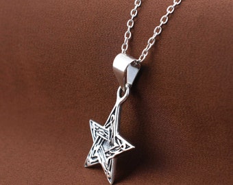 Stern Anhänger, Messing David Anhänger Merkaba Halskette, Anhänger Heilige Geometrie, Yoga Schmuck