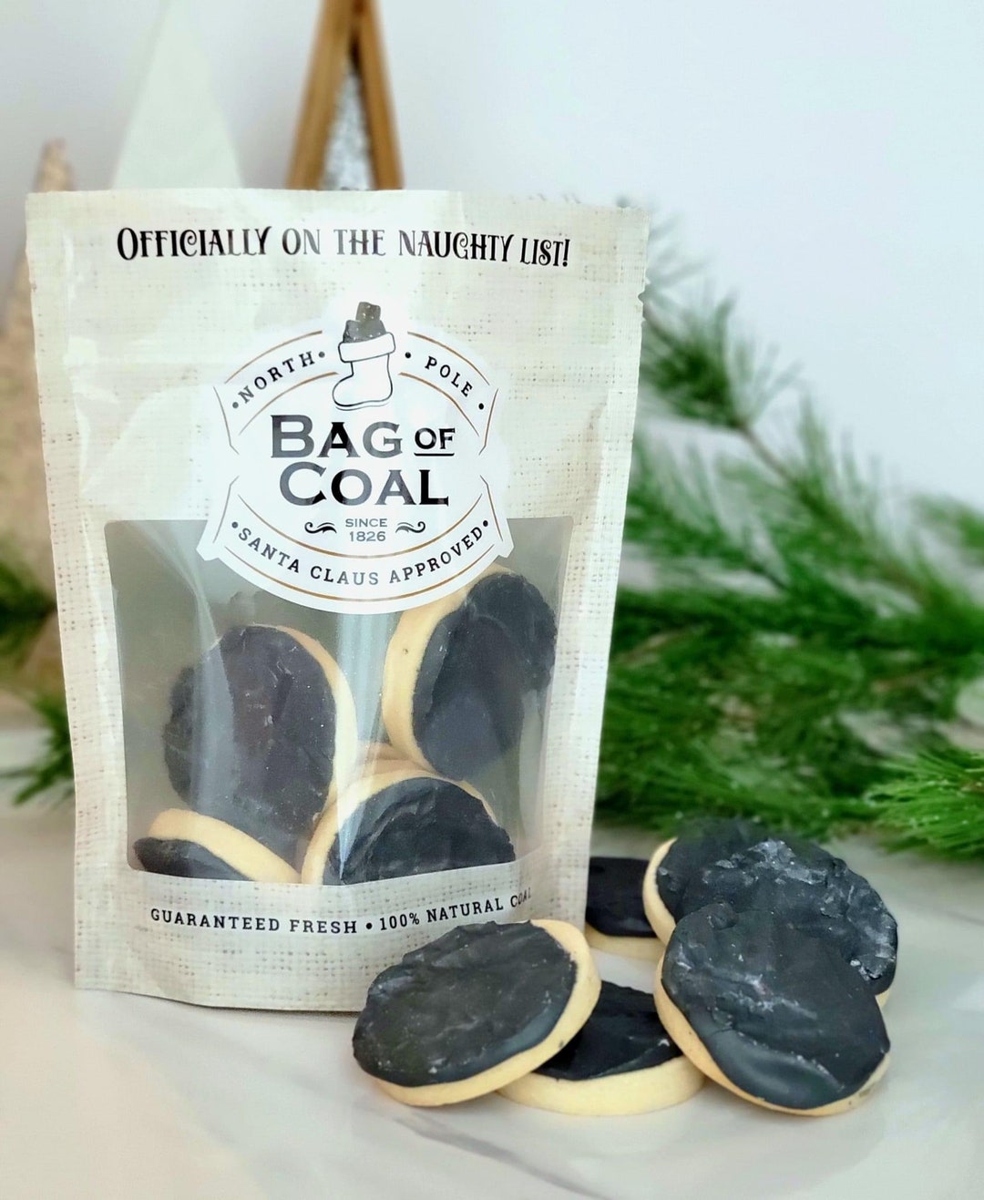 Bag of Coal Cookies Naughty List - Etsy