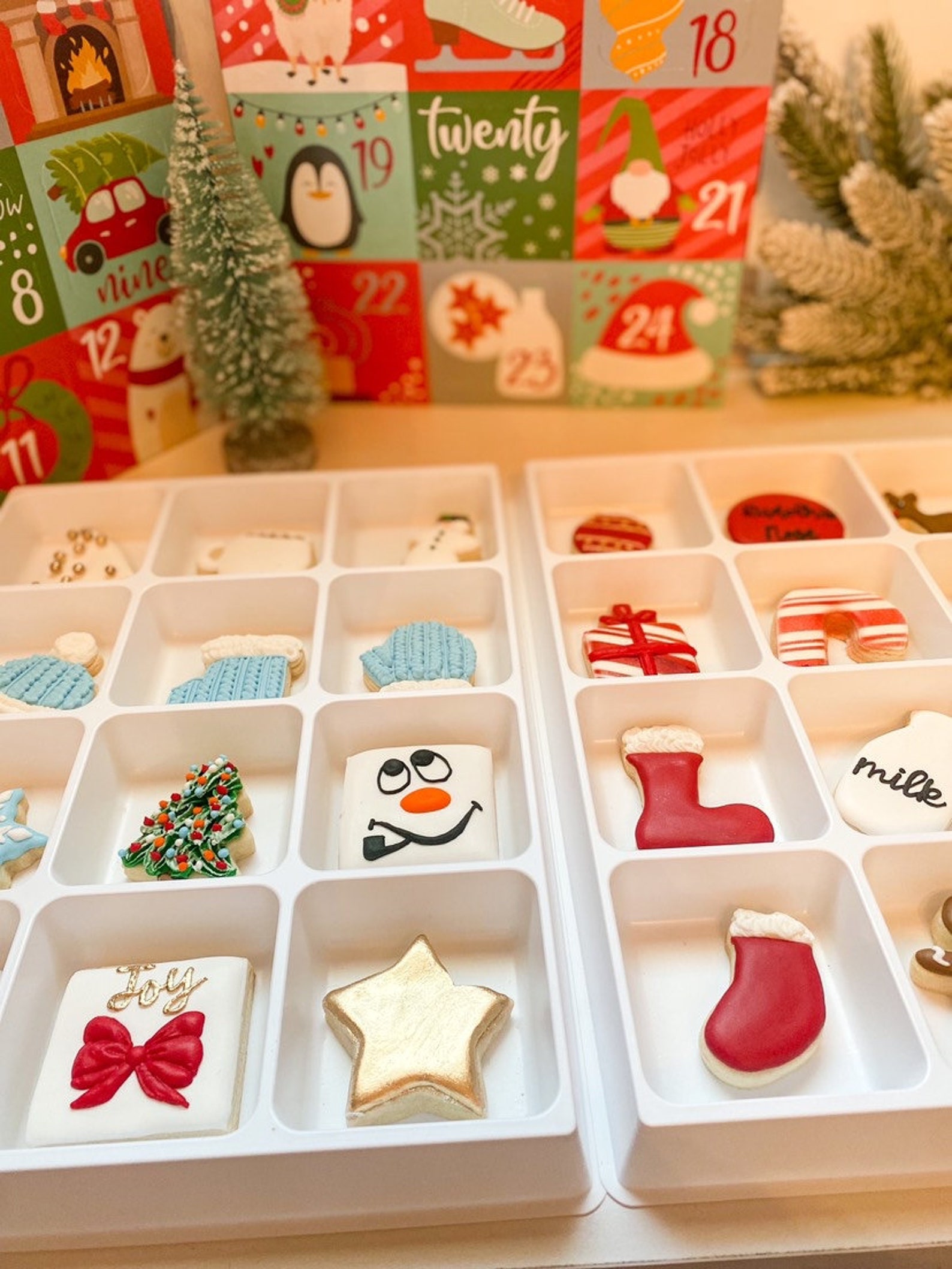 Advent Cookie Calendar 24 Days of Christmas Etsy