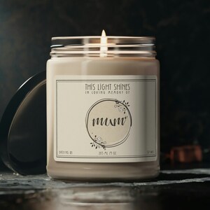 Sympathy Candle Remembrance Gift Candle For Mum. Soy Candle Funeral Gifts In Memory Of Mum  Thoughtful Think Of You Loss Of Mother Gift.
