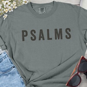 Psalms Gospel Christian Faith Based Tshirt Comfort Color Vintage Font T Shirt Worship Birthday Gift Crewneck Bible Psalm Jesus Faith T-Shirt