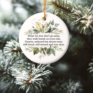 Those We Love Don&#39;t Go Away, Bereavement Sympathy Gift, Bereavement Gift Family Loss, Christmas Memorial Gift, Sympathy Keepsake Gift Quote