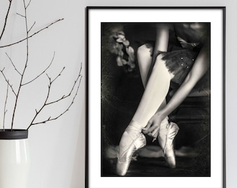 Balletdanser Schoenen Art Print, Ballerina Gift Fotografie Muur Decor, Verjaardagscadeau Dansende Meisjes Ballet Schoenen Poster Instant Download