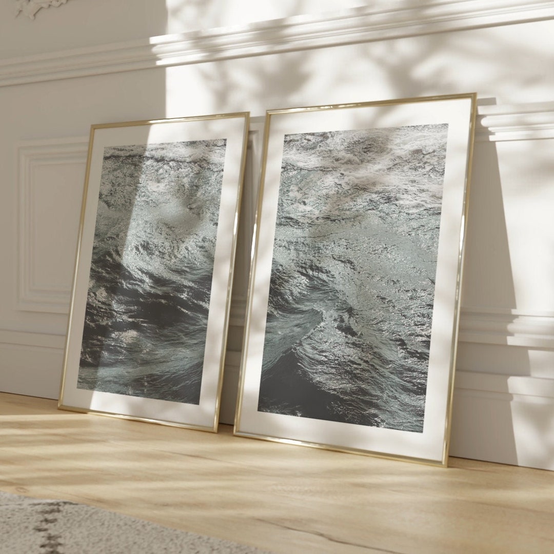 Ocean Waves Wall Decor Set Two Entryway Wall Decor Prints Beach House