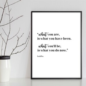 Modern Buddhist Typography, Inspirational Words and Quotes, Quote Wall Art Prints, Downloadable. Inspirational Quotes, Quote Wall Art