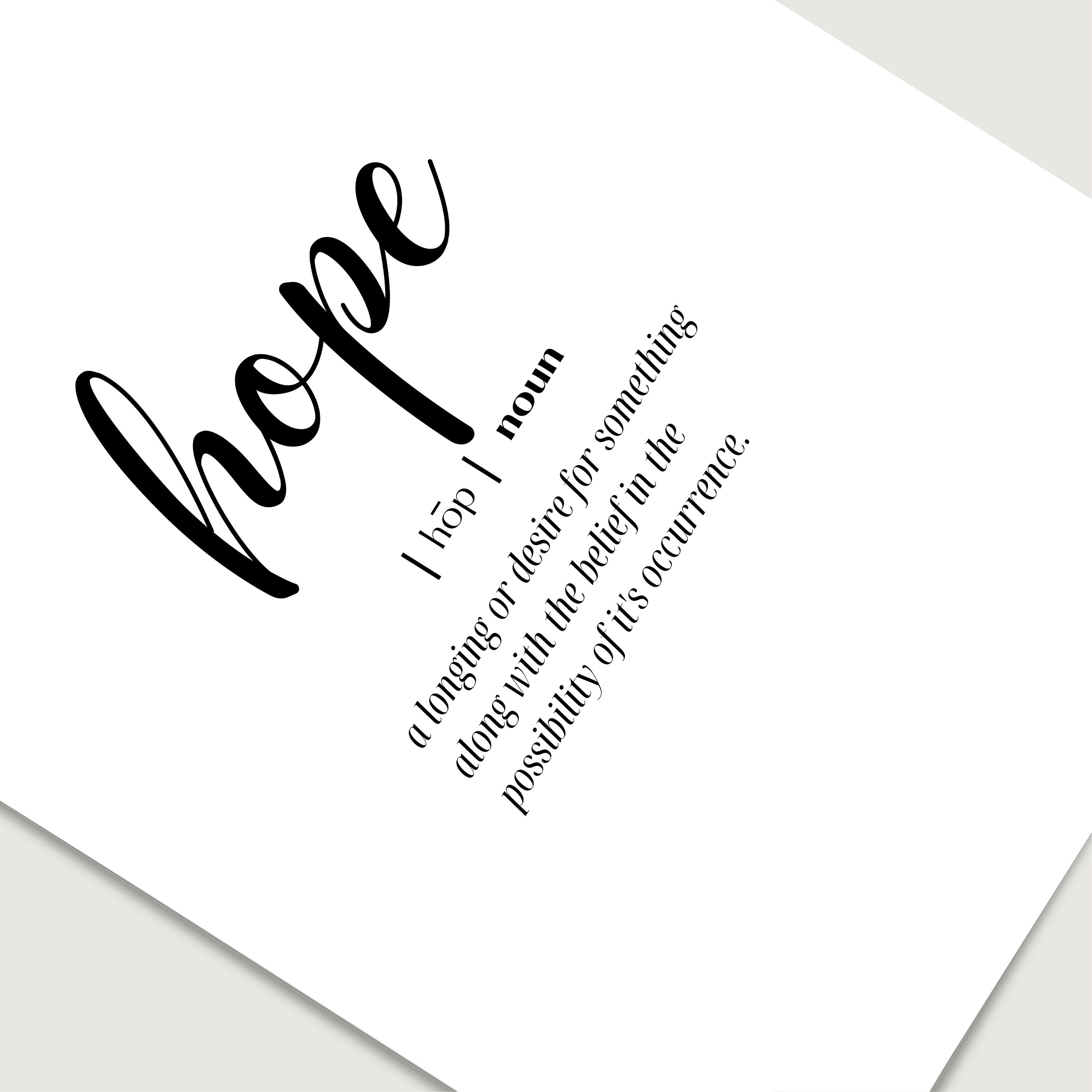 HOPE DEFINITION Wall Art Hope meaning Printable Art Etsy