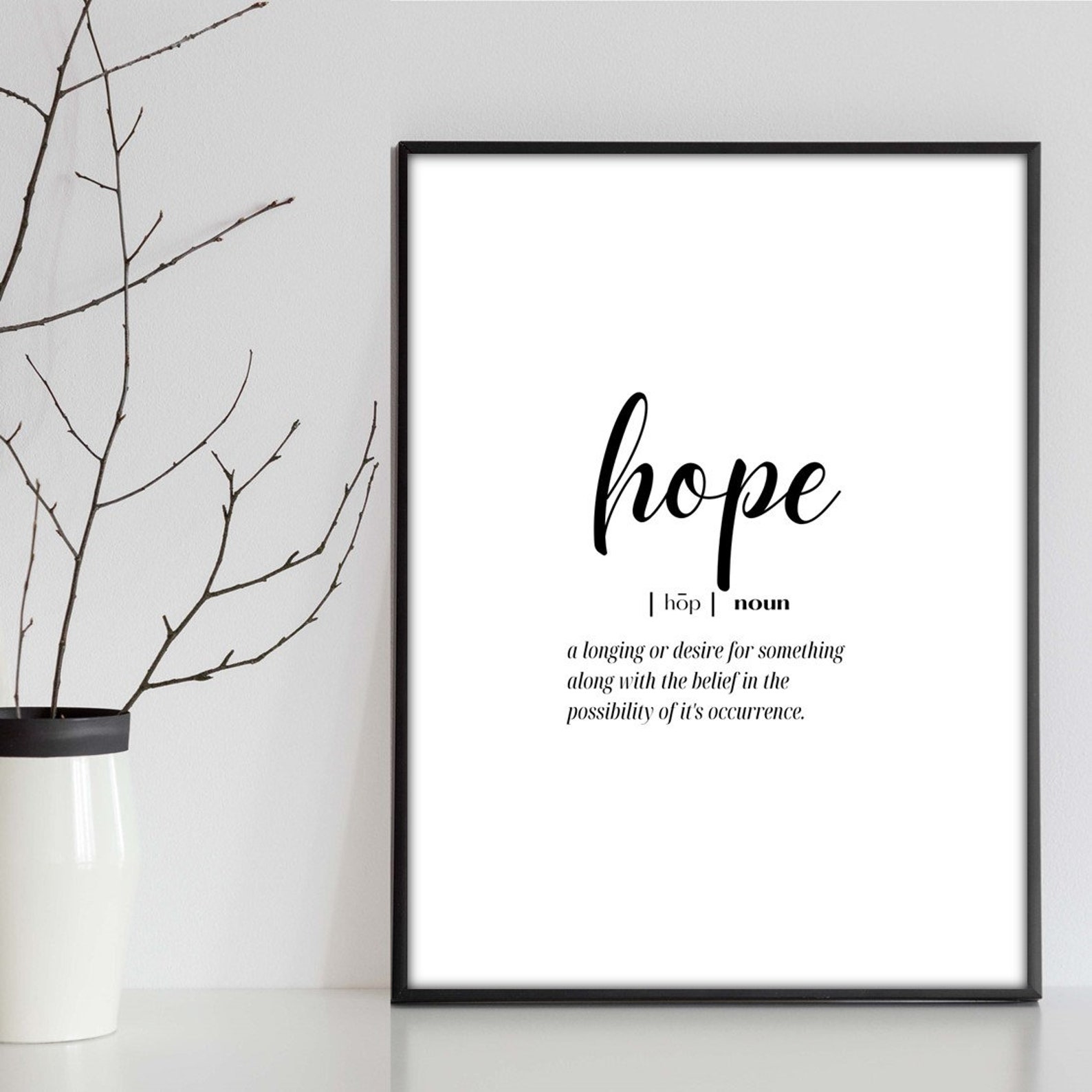 HOPE DEFINITION Wall Art, Hope Meaning, Printable Art, Download