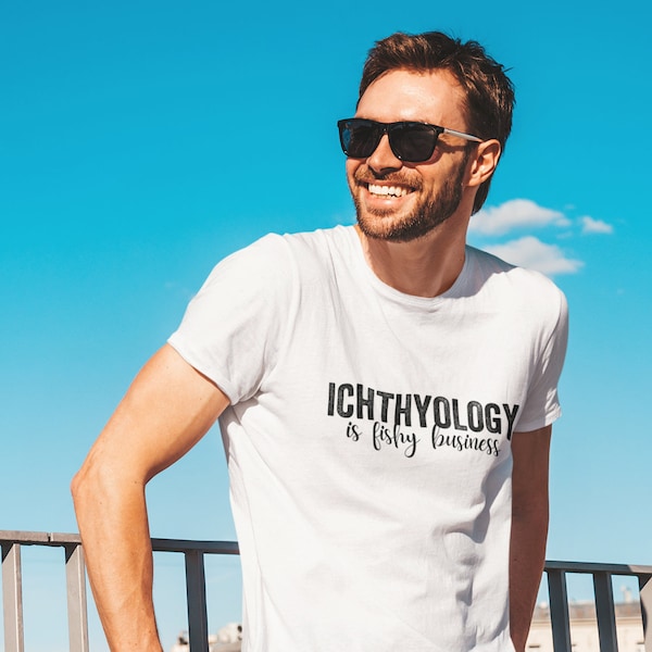 Ichthyologie T-Shirt. Meeresbiologie T-Shirt und lustige Zoologie Wortspiel für Fischliebhaber & Forscher. Mann I Liebe Fisch.