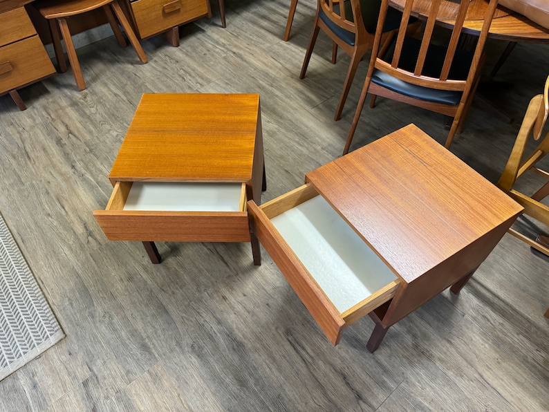 Mid Century Teak Night Tables Etsy