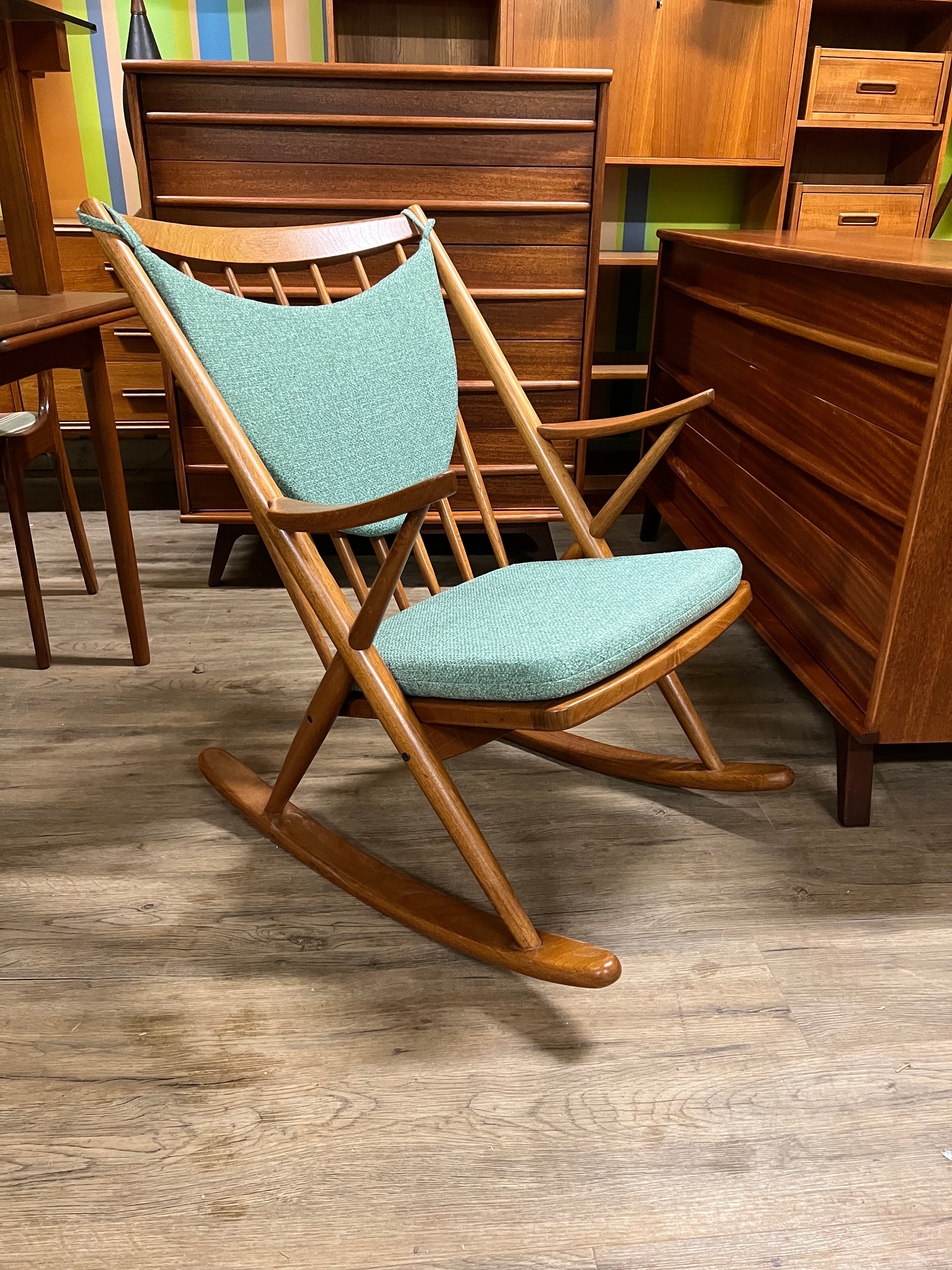 Danish Teak Rocking Chair Danish Modern Teak Rocking Chair By