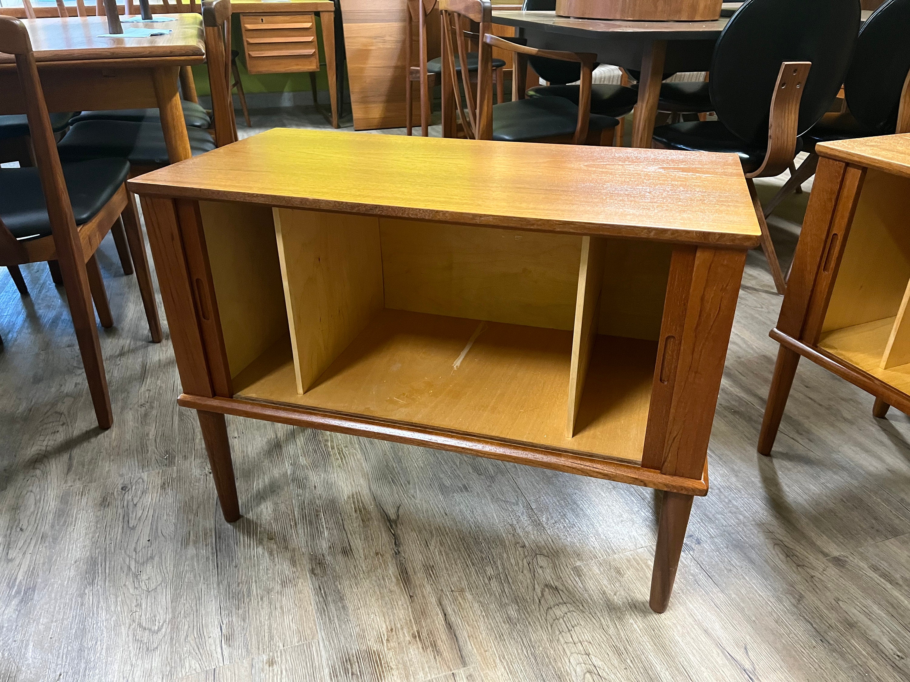 Mid Century Teak Record With Tambour Doors From Etsy