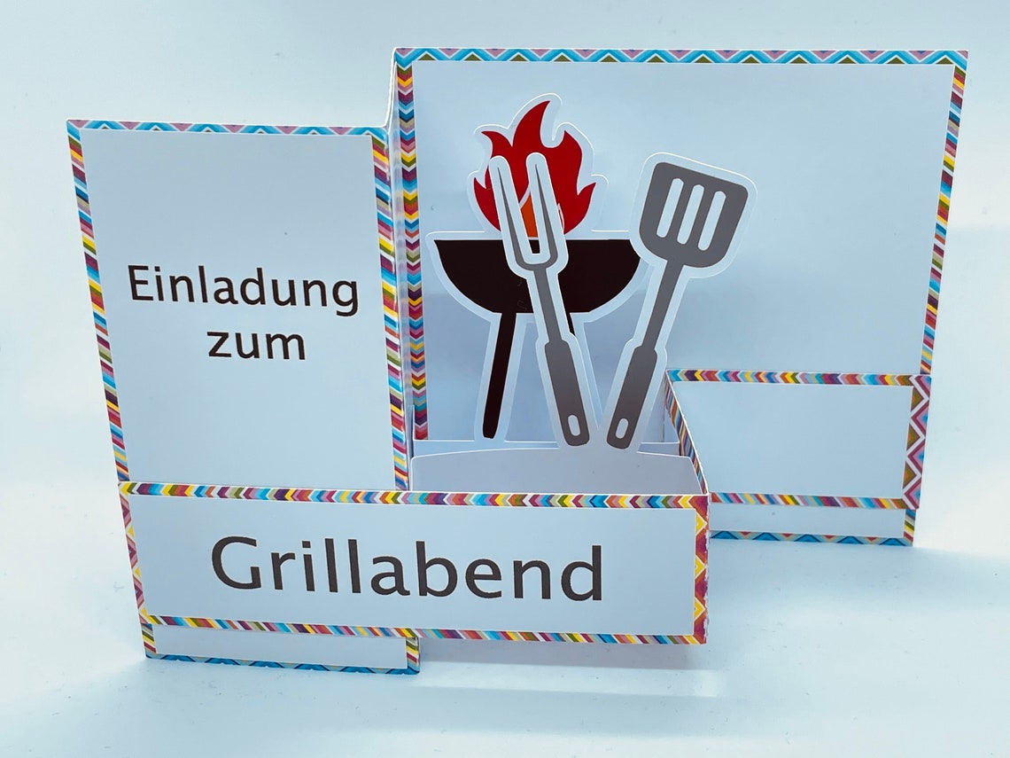 PopUp Karte Grillen / Grillabend | Etsy