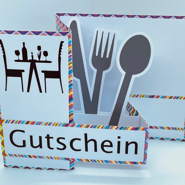 PopUp Karte Essen Gutschein