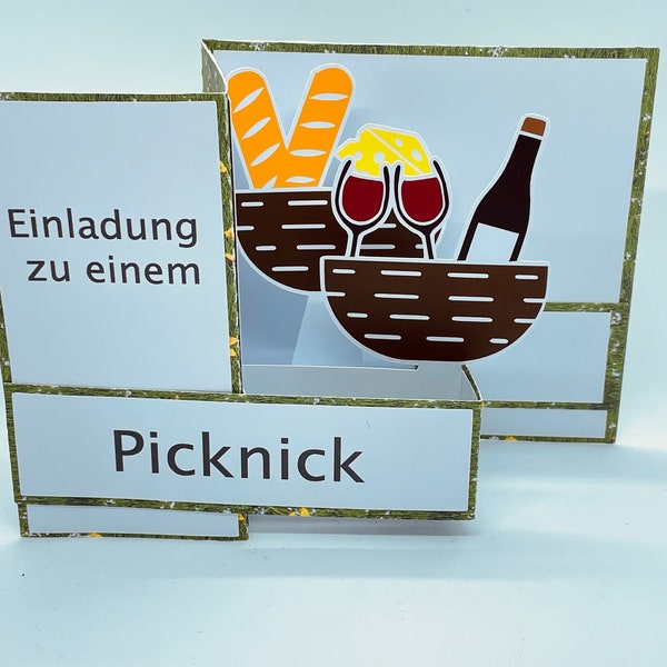 PopUp Karte Picknick Gutschein Einladung