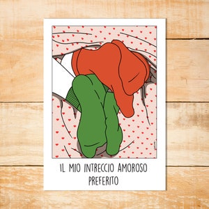 Valentinstag-Jubiläums-Cartoon-Romantik-Karte, digitaler Download, Freundin, Freund, Ehefrau, Ehemann, Kuscheln, Liebe, ineinander verschlungen