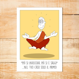 The Older The Wiser You Are, Carte de joyeux anniversaire pour les amis et la famille, Illustration d'humour comique drôle, Téléchargement numérique