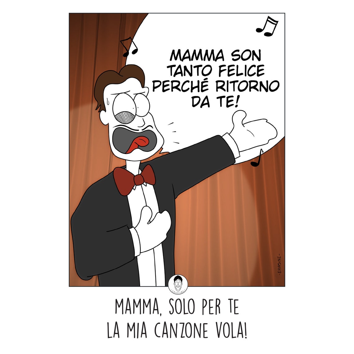 Mamma Son Tanto Felice Testo Mamma son tanto felice mother's day illustrazione comica | Etsy