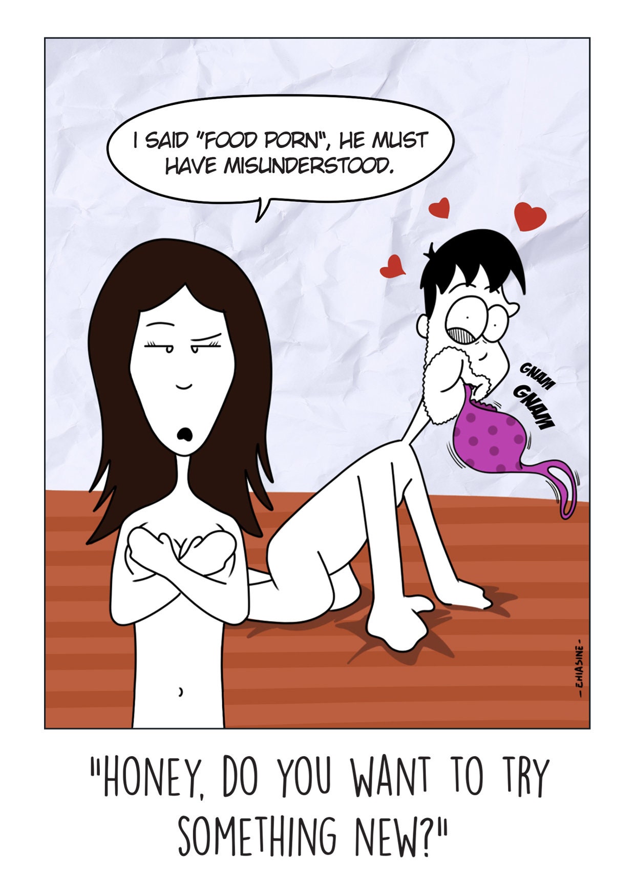 Vignetta Food porn strip relazione coppia amore sesso San