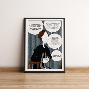 Love and War Movie Poster, Woody Allen Diane Keaton Comedy Cinema, Funny and Comedy Cartoon, to Frame, Digital Download