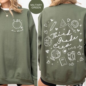 Personalized Third Grade Teacher Sweatshirt, Teacher Team, Teacher Appreciation Gift,Teacher Name Mrs. Shirt, CustomTeacher Shirt,Elementary