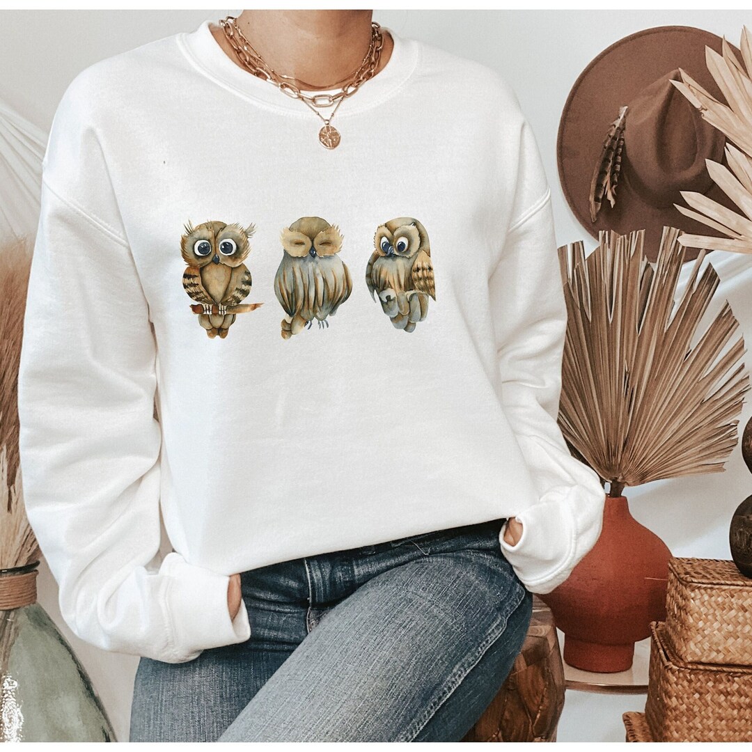 Owl Sweatshirt, Womens Owl Shirt, Fall Owl Shirt, Bird Shirt Funny