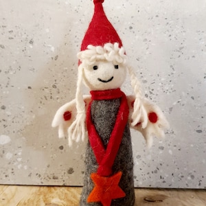 Felt Angel Fairy - Tree Topper - 100% Wool - Christmas Tree Ornament - Fair Trade - Cute Festive Design - Sustainable Tree Decoration