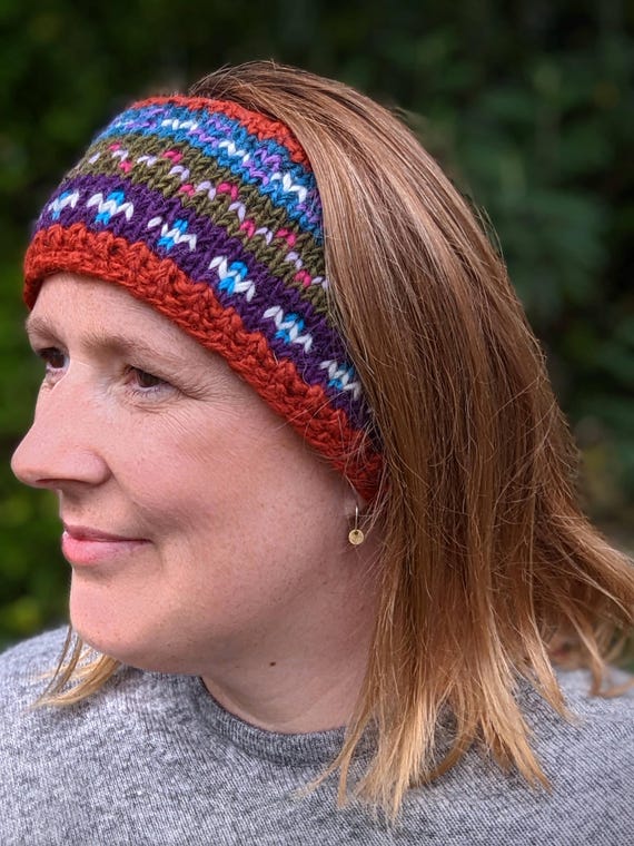 Nepal Handmade Wool Crochet Headband Nepal Wool Crochet HeadbandBoho Winter Ear Warmer main image 4