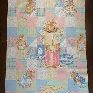 PETER RABBIT Baby Quilt KIT..34" x 42"- Mary Maxim Vintage 1990's Beatrix Potter " P Rabbits - The Tailor of Gloucester ".   Baby Quilt.