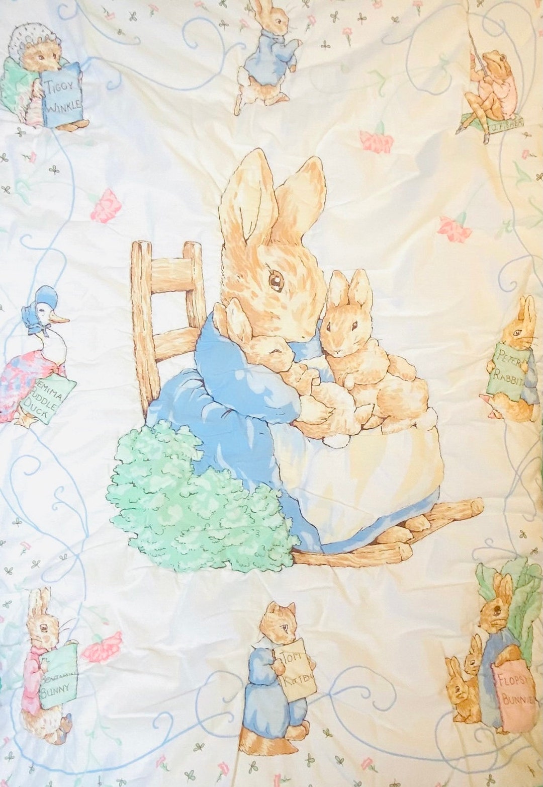 Beatrix Potter Peter Rabbit and the New Little One of the Animals Watching  Over the Baby/cross Stitch Quilt Kit by Bucilla/ 34x43/ NEW 