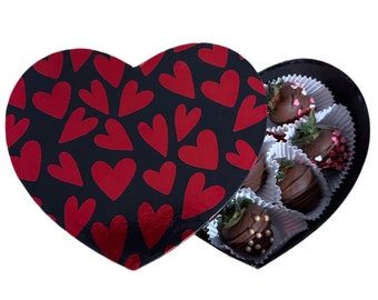 Valentine's Day Gift Box | Chocolate Box | Chocolate Covered Strawberries | Gift For Her | Be Mine Valentine | For You